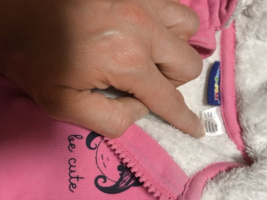 Cieoła bluza z futerkiem 98-104 dla dziewczynki różowa Lupilu
