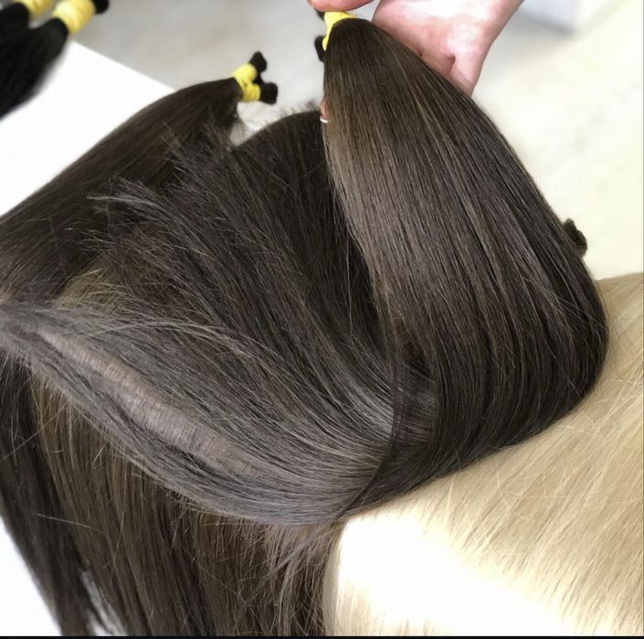 Волосся для нарощення гарноі якості каштан шетен русі від 50г