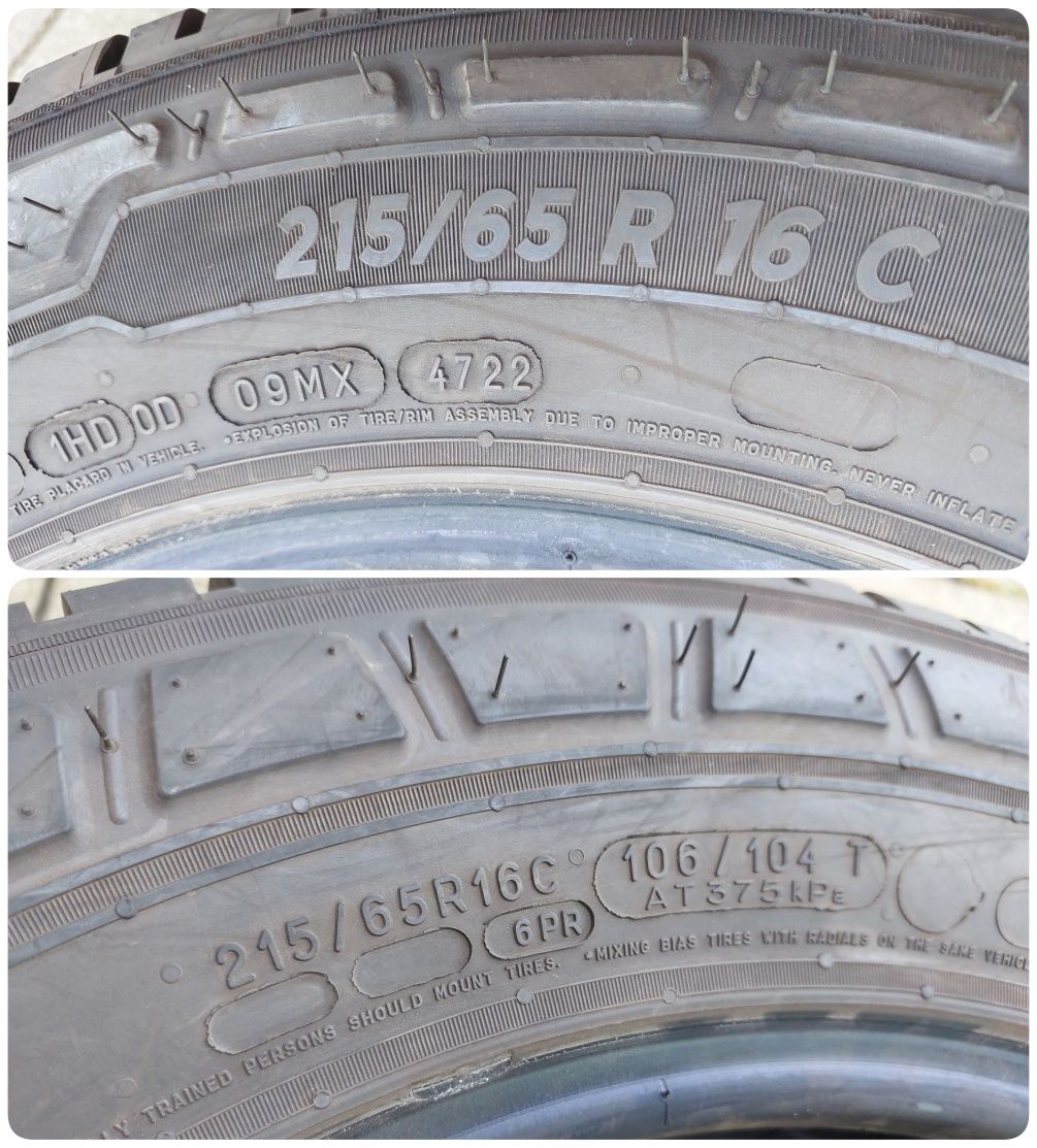 Шини  r16C  215-65  Michelin Agilis 3  2022рік  Стан