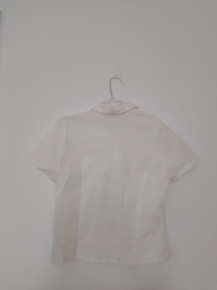 Original Puffa biała koszula damska na krótki rękaw rozmiar L