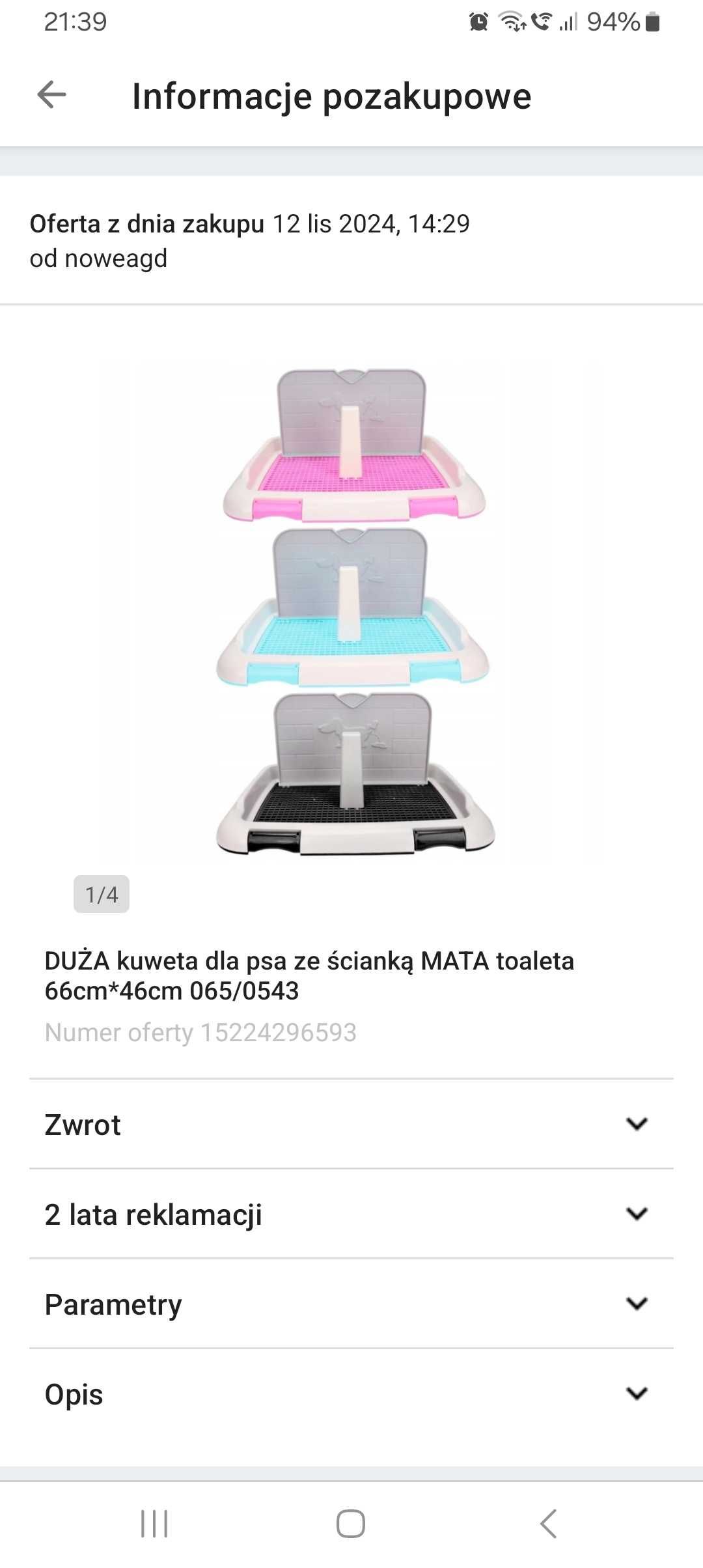 Kuweta dla psa duża