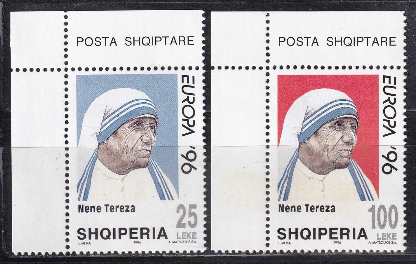 znaczki pocztowe - Albania 1996 cena 4,40 zł kat.3,75€ - M.Teresa