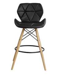 Барний стілець Astra Eco Wood чорний шкірозамінник.