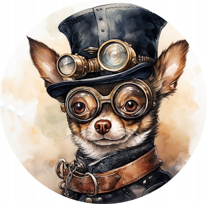 Podkładki pod talerz x4 zabawny nadruk Chihuahua w googlach