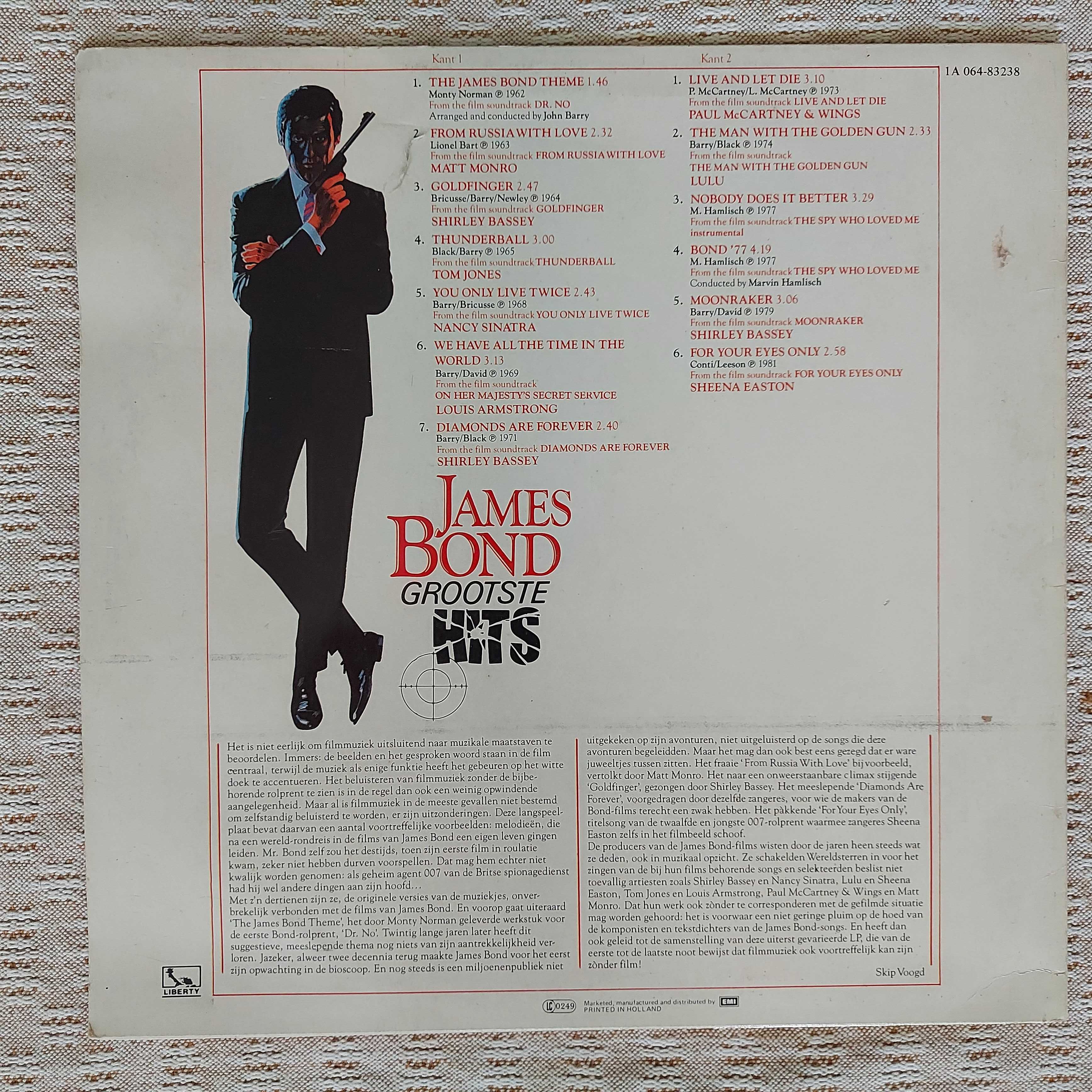 Soundtrack 007 James Bond Grootste Hits  1981  NL (NM/EX)