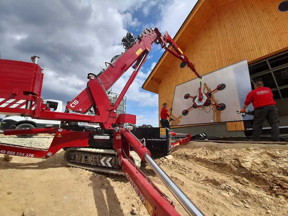 Mini Żuraw, Hoeflon C10, Dźwig, Pająk, HDS, Montaż - Wynajem z obsługą