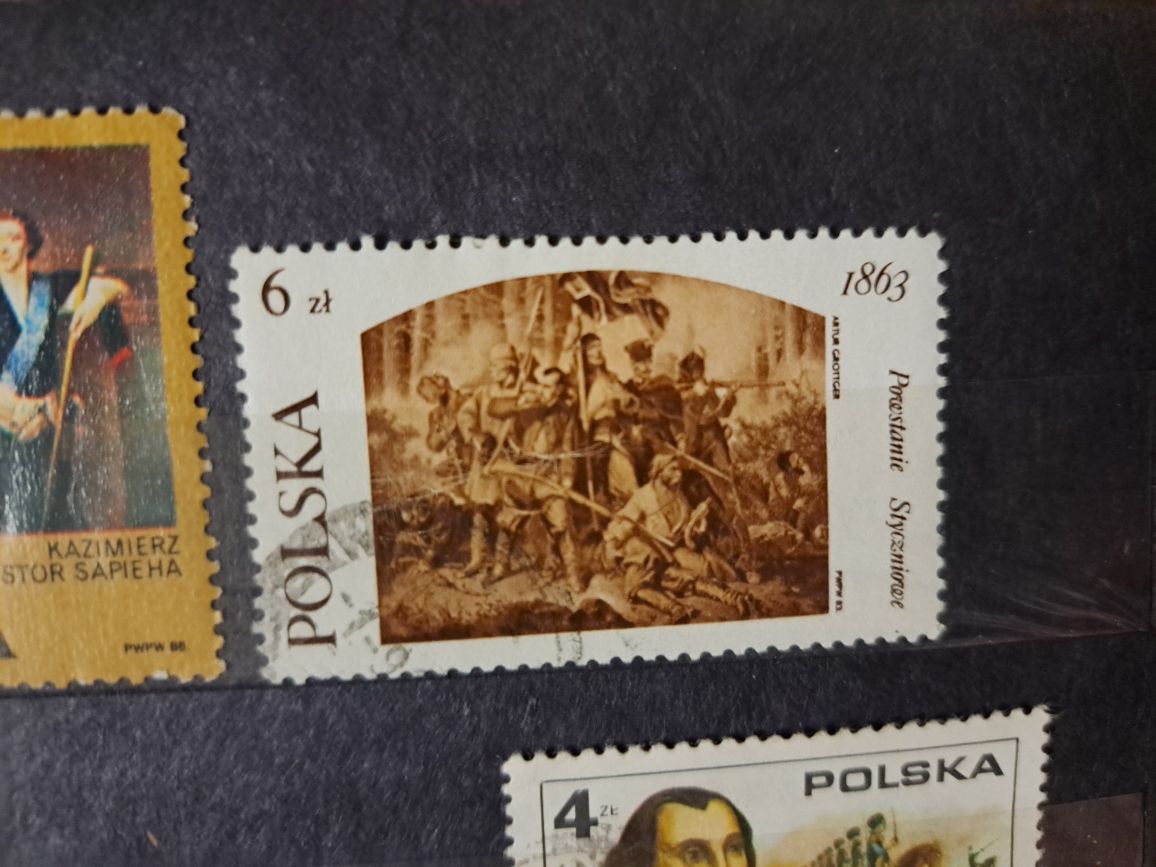 Znaczki pocztowe Polskie powstania, konstytucja, zbroje, Sobieski