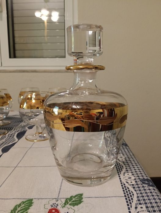 Conjunto de copos em cristal com ouro - CreArt (Itália)