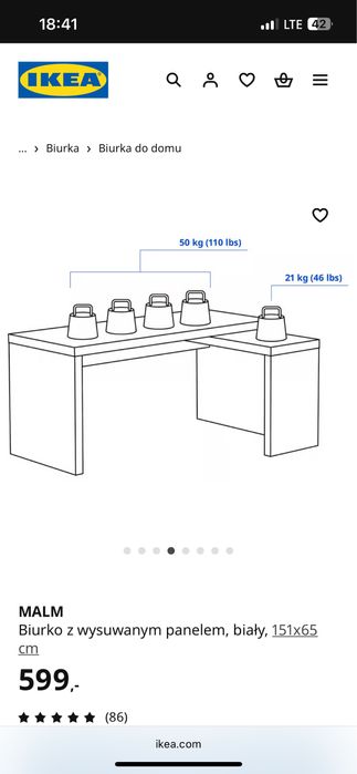 Biurko Malm Ikea