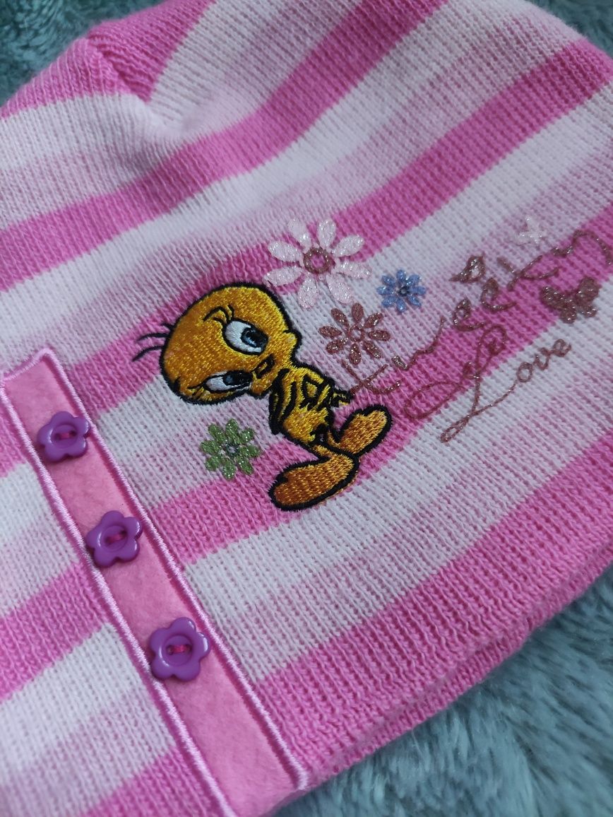Tweety, komplet czapka i szalik.