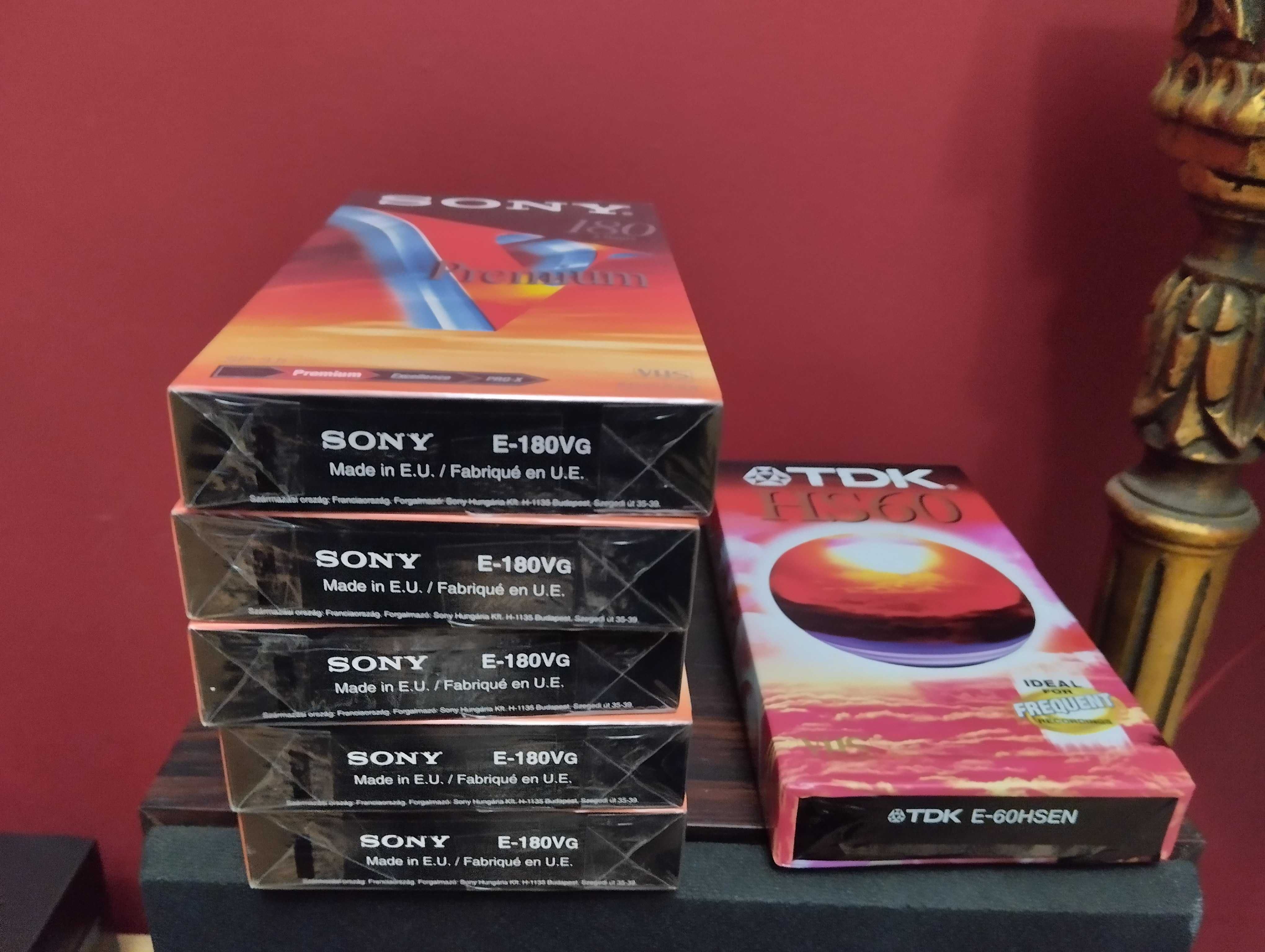 Cassetes VHS E-180 SONY Premium / 1 x HS-60 TDK - Seladas