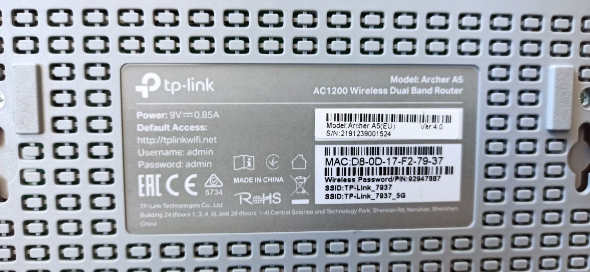 TP-Link Archer A5 AC1200 Router