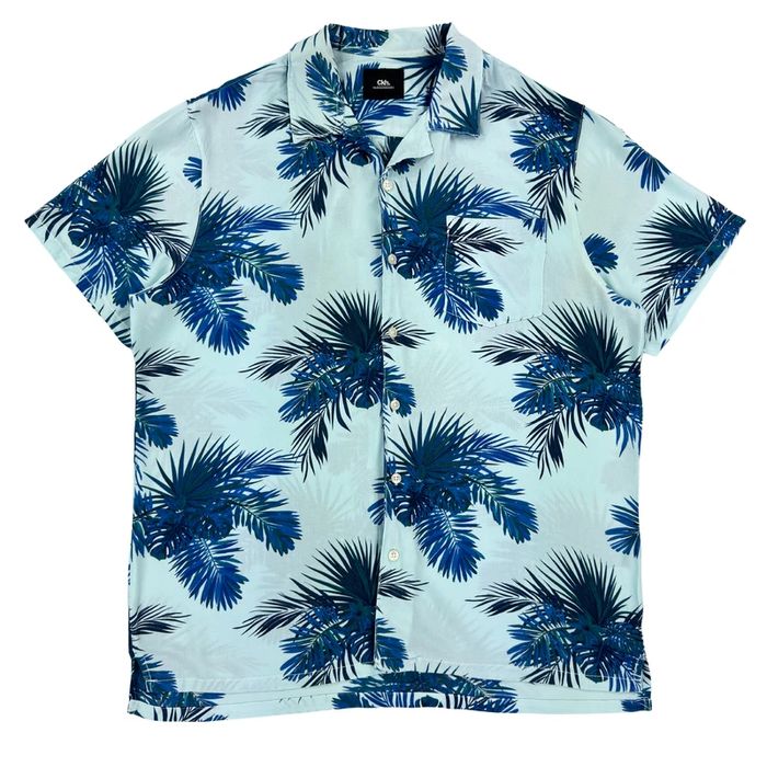 Koszula z krótkim rękawem t-shirt hawajka lata 80 Clockhouse