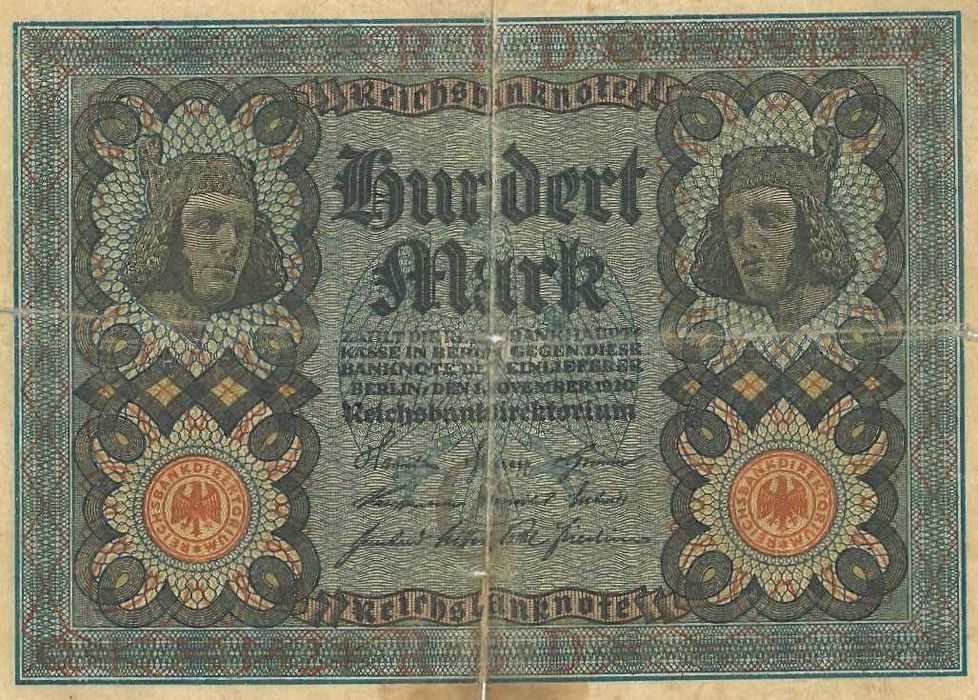 Nota bancária 100 marcos de 1940