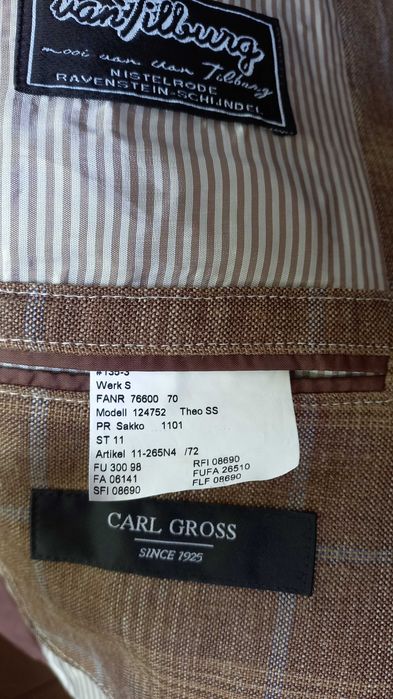 Мужской пиджак CARL GROSS (20%linen+50%Wool+30%Silk)