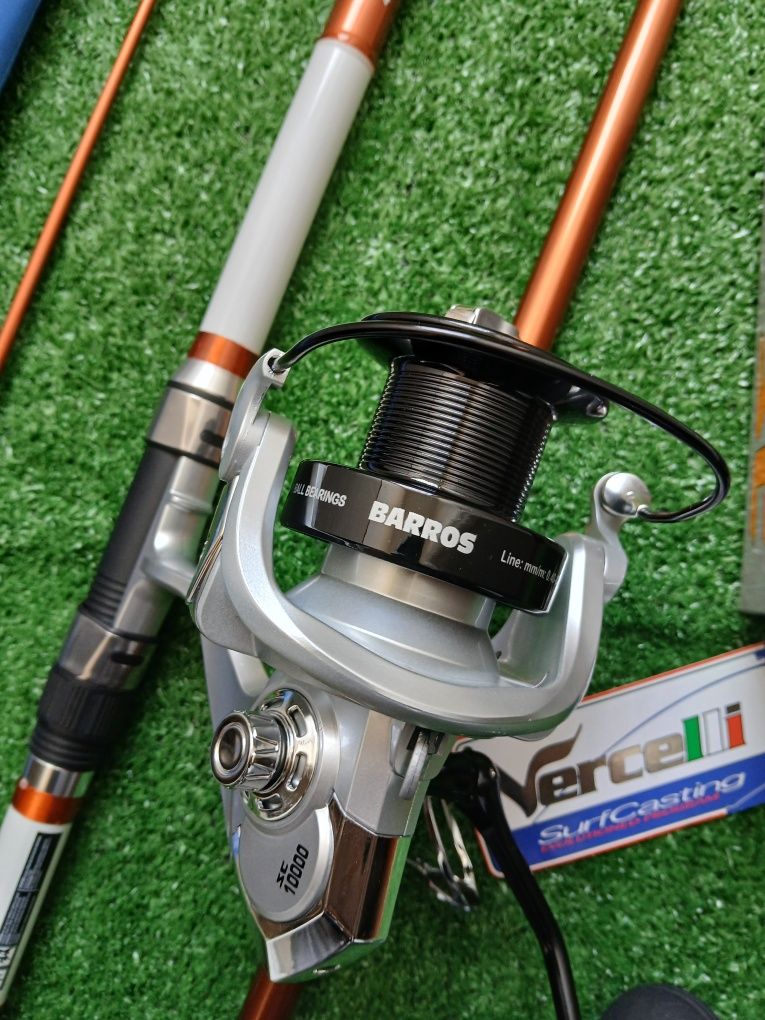Cana pesca surfcasting com carreto Barros