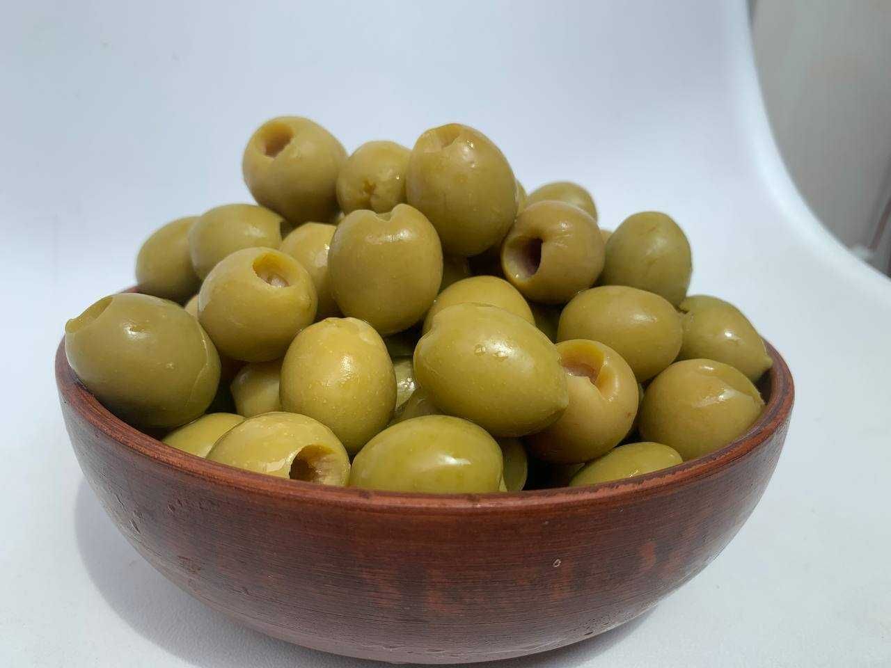 Оливки великі відбірні зелені без кісточки 1150/500g, Греція