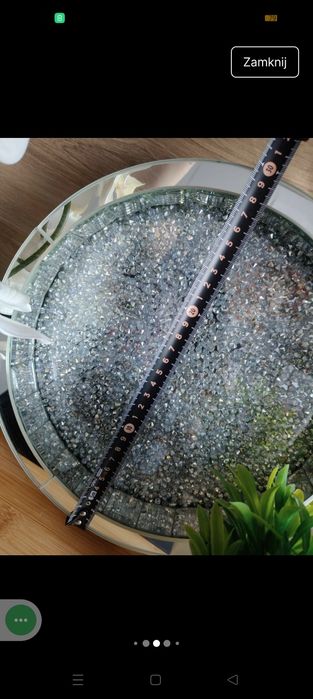 Taca okrągła dekoracyjna z kryształkami Glamour