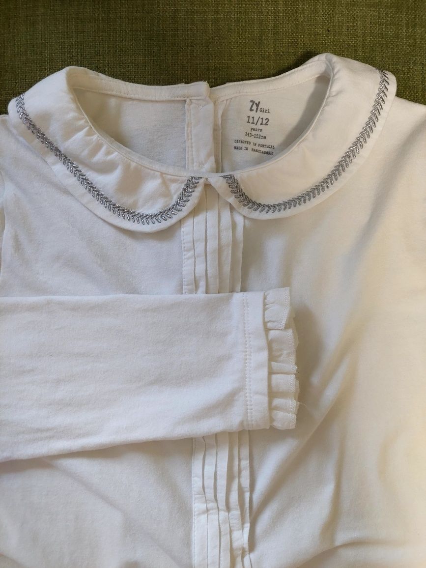 Blusa branca, em algodão, marca Zippy, Tam. 11-12 anos