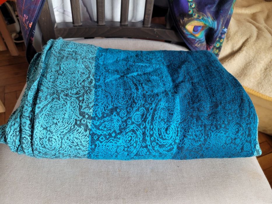 Chusta do noszenia dzieci tkana Ellevill Paisley Quatro Blue rozm. 7