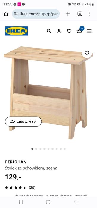 Stołeczek sosnowy perjohan