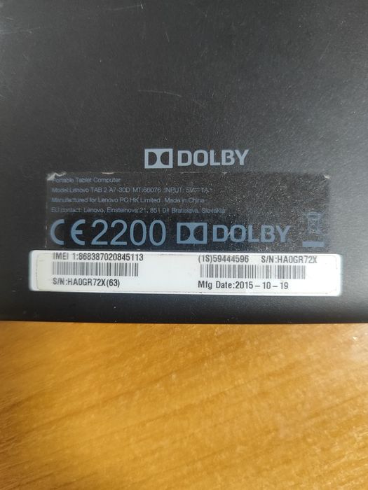 Продам планшет Lenovo TAB 2 A7