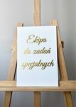 Ekipa od zadań specjalnych wesele ślub złoty napis dekoracje stołu