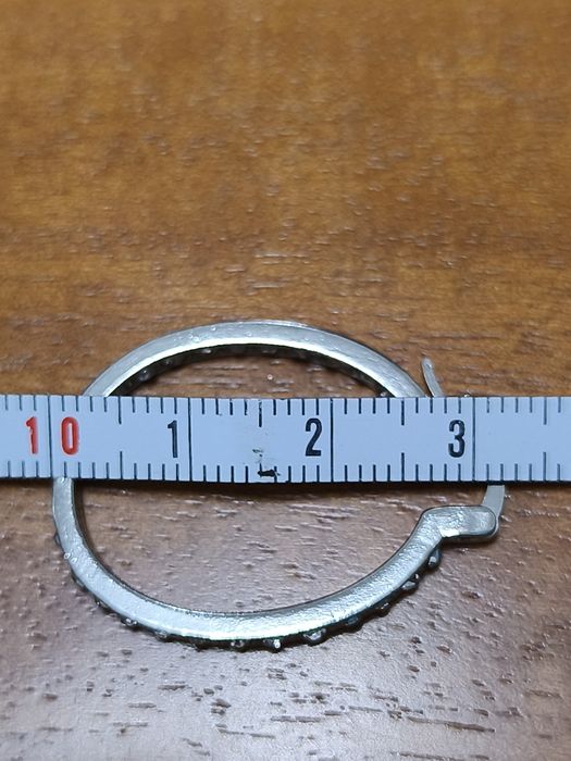 Brincos Oval com Brilhantes em Prata