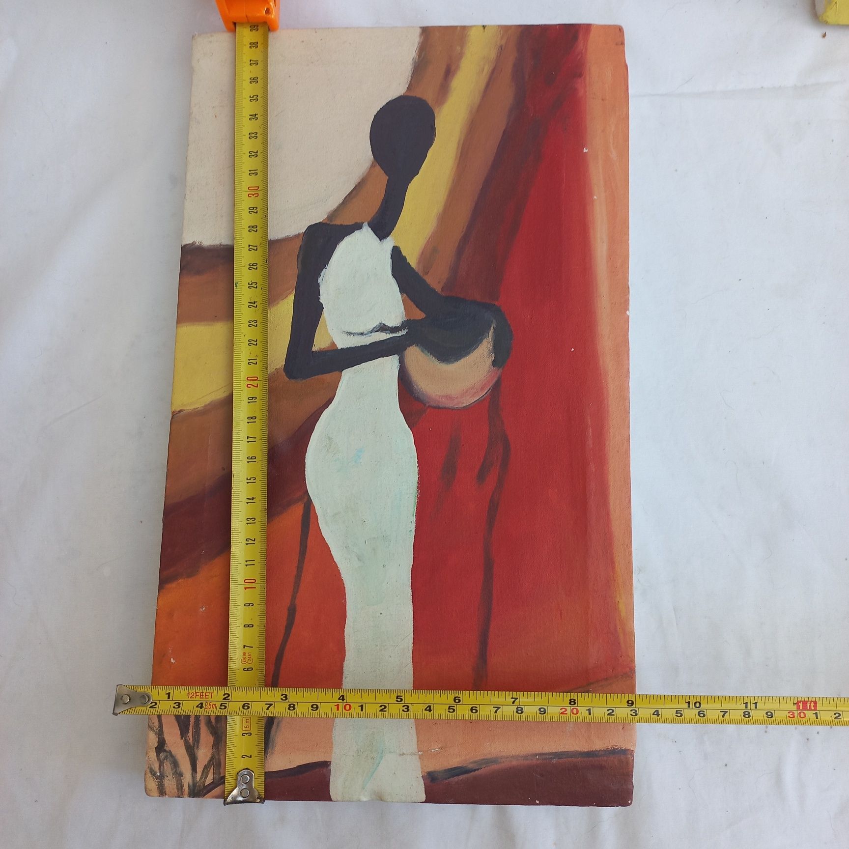 Quadro pintado à mão angolano