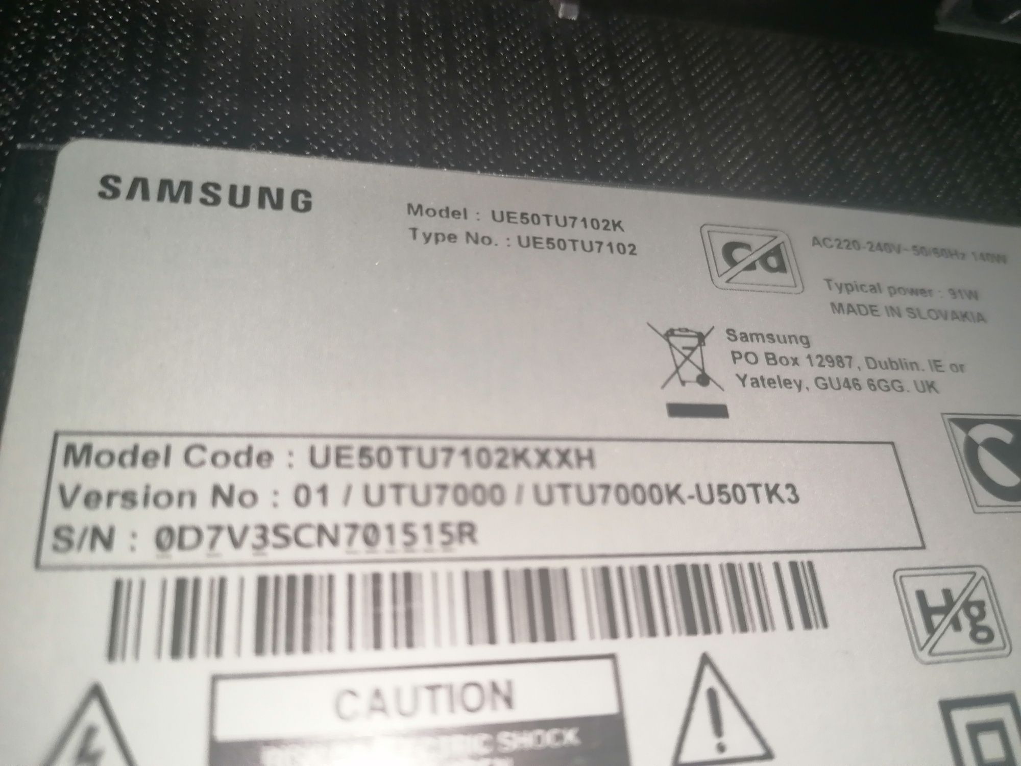 Telewizor Samsung  50 cali uszkodzonyy
