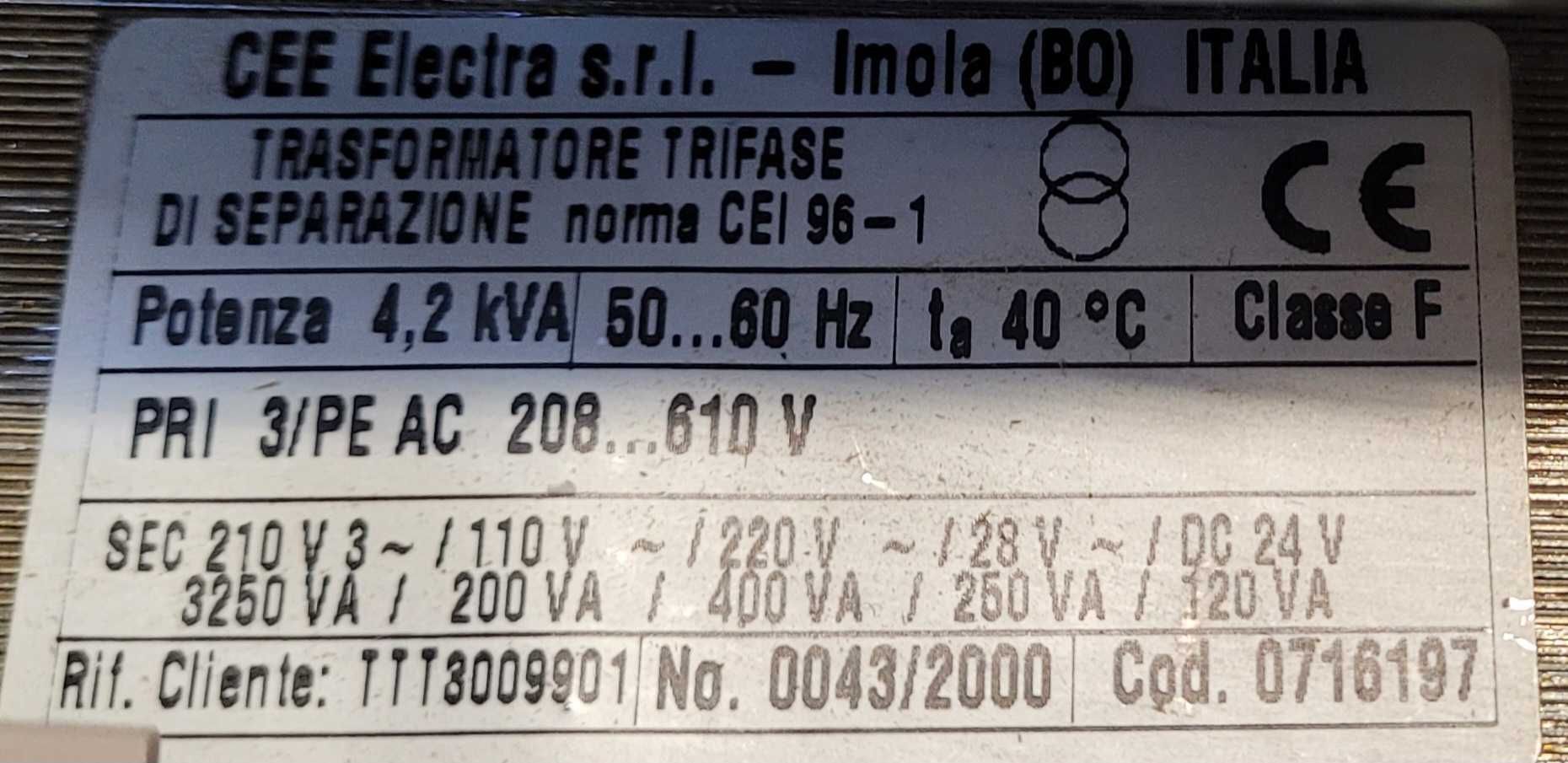 Transformator separacyjny trójfazowy