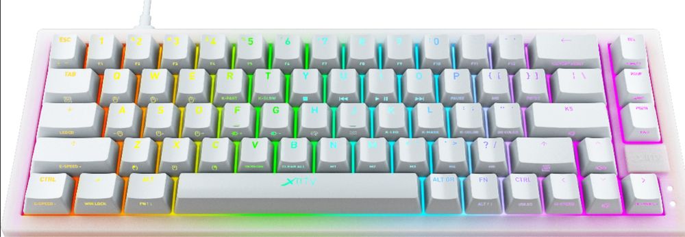 Клавиатура проводная Xtrfy K5 68 keys Kailh Red Hot-swap RGB USB White