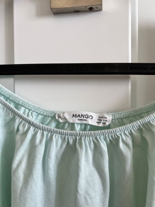 Letnia miętowa bluzka Mango