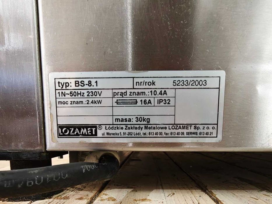 Bemar grzewczy Lozamet 2x GN 1/1 – 2,4 kW, stal nierdzewna