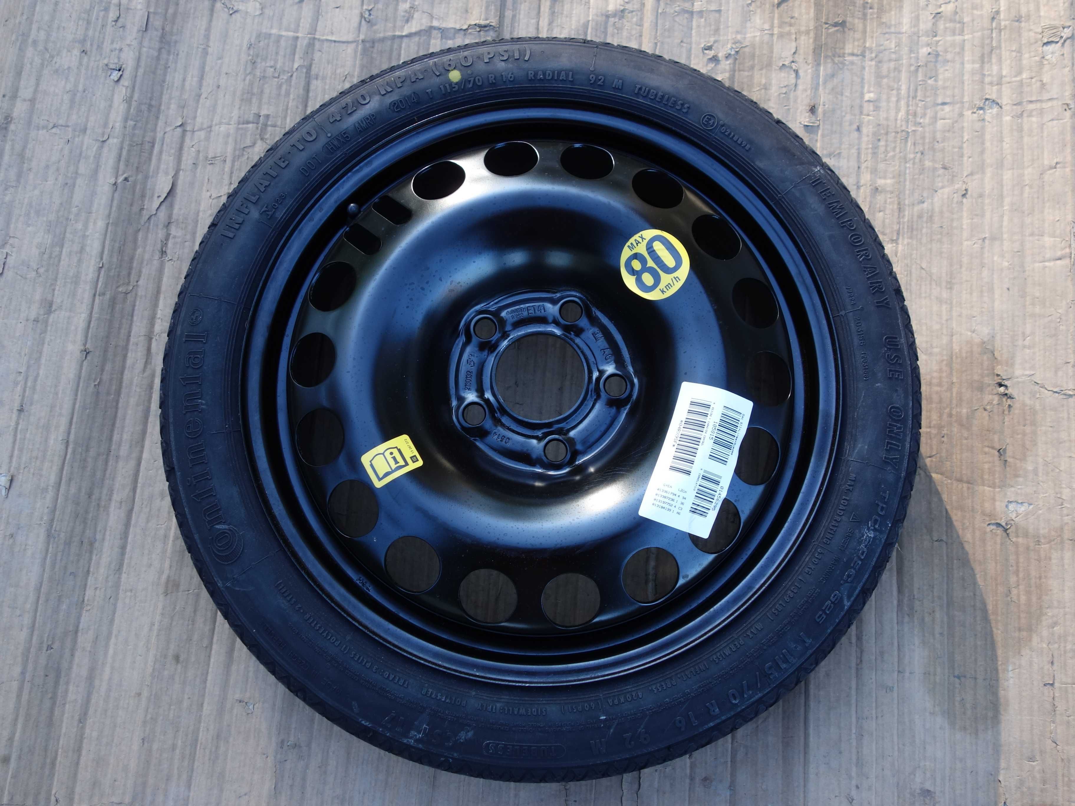 Koło Dojazdowe OPEL MERIVA ZAFIRA ASTRA 16'' 5X110 Nowa