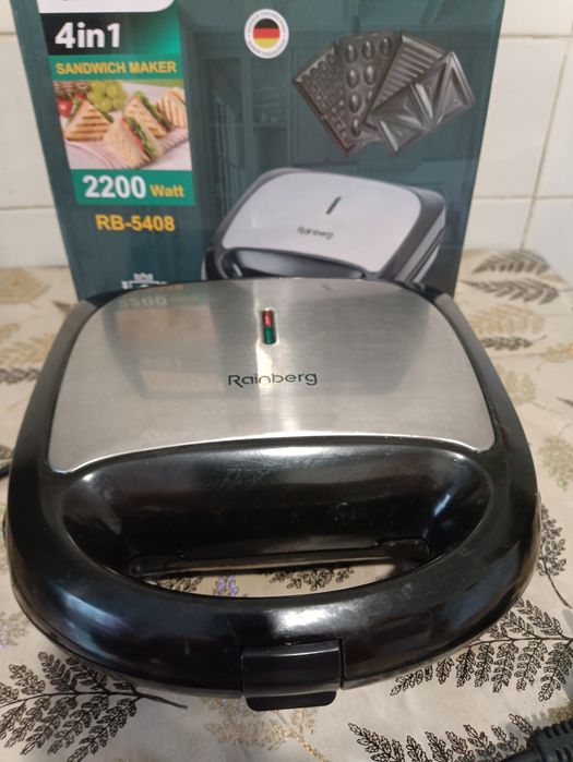 Вафельніца Rainberg RB-5408 4в1 , бутербродница, Горішниця
