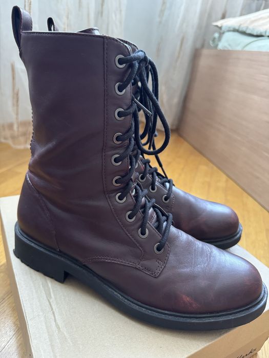 Жіночі шкіряні демі чобітки черевики clarks 40 розмір