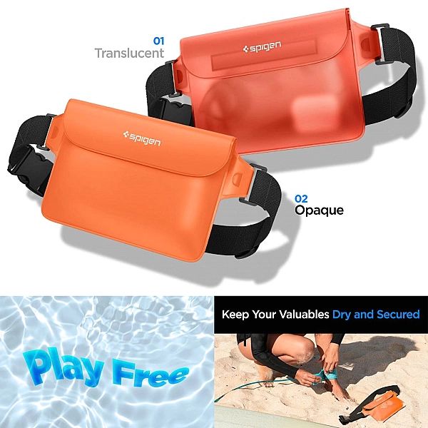 Spigen A620 Universal Waterproof Waist Bag 2-pack Sunset Orange