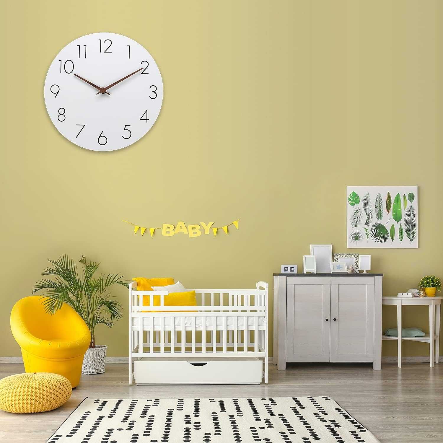 zegar ścienny 30 cm biały dekoracja do salonu, sypialni, kuchni