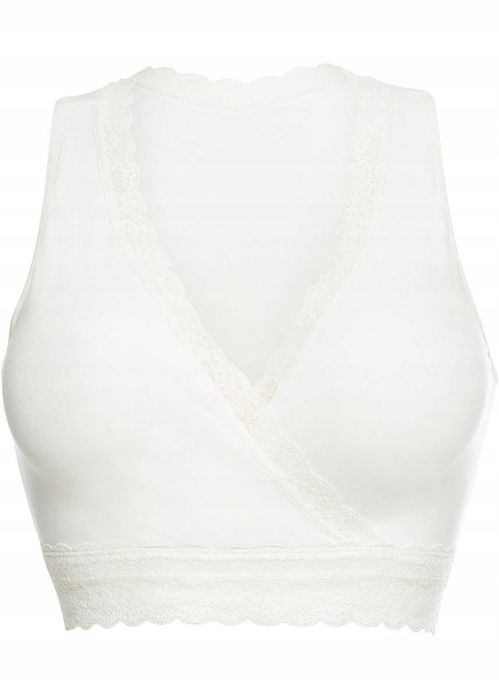B.P.C biustonosz bustier do karmienia miękki ecru z koronką ^44/46