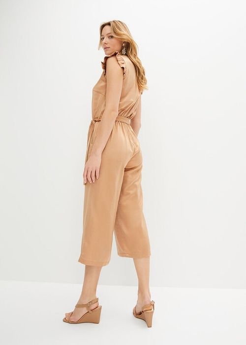 B.P.C złoty kombinezon satynowy z falbanami ^38