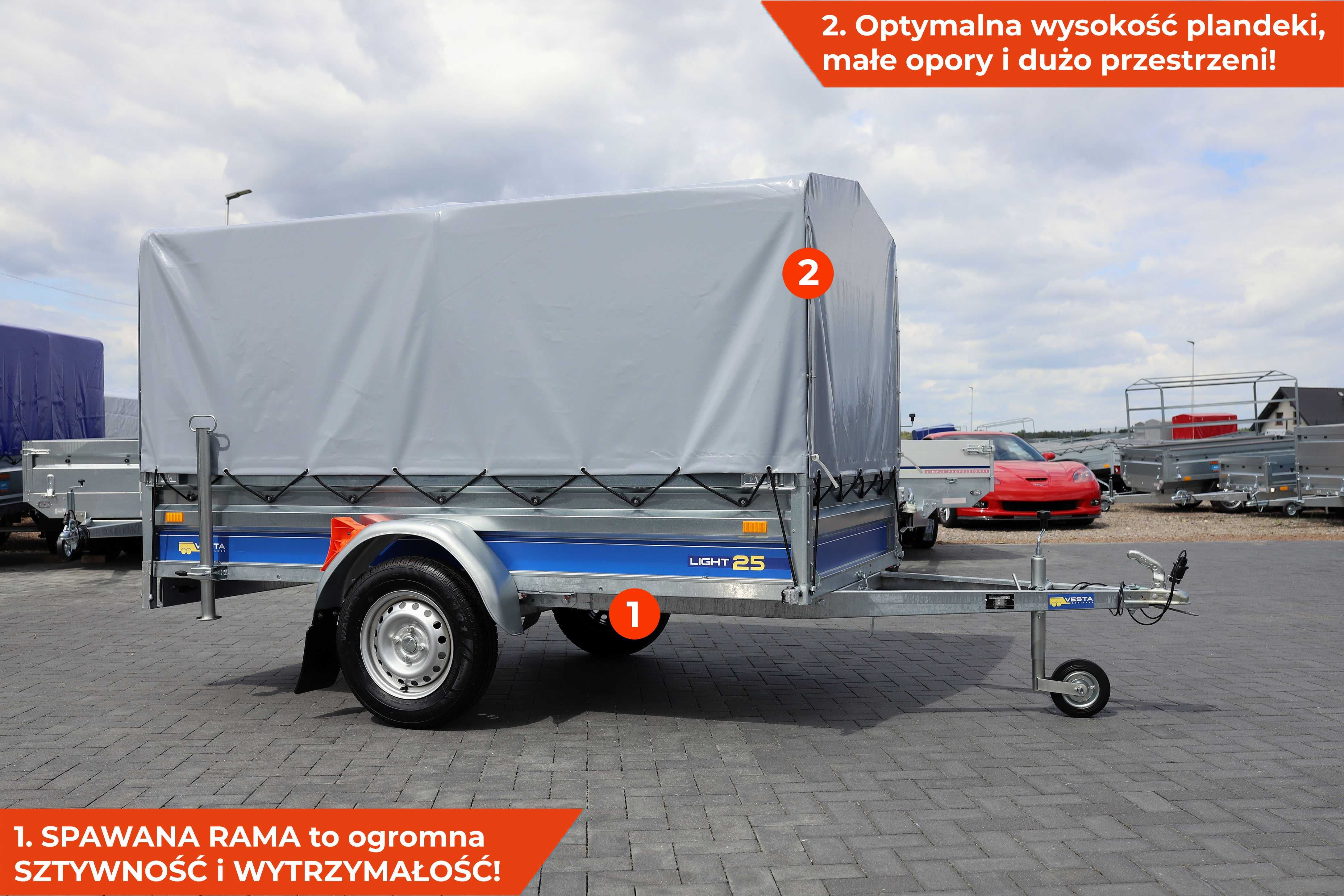 Nowa przyczepka z plandeką 252x135x37 VESTA Light 25 Plandeka lekka