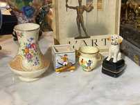Peças Cerâmica Colecionáveis Vintage Aleluia etc Caixa cão 11 cm