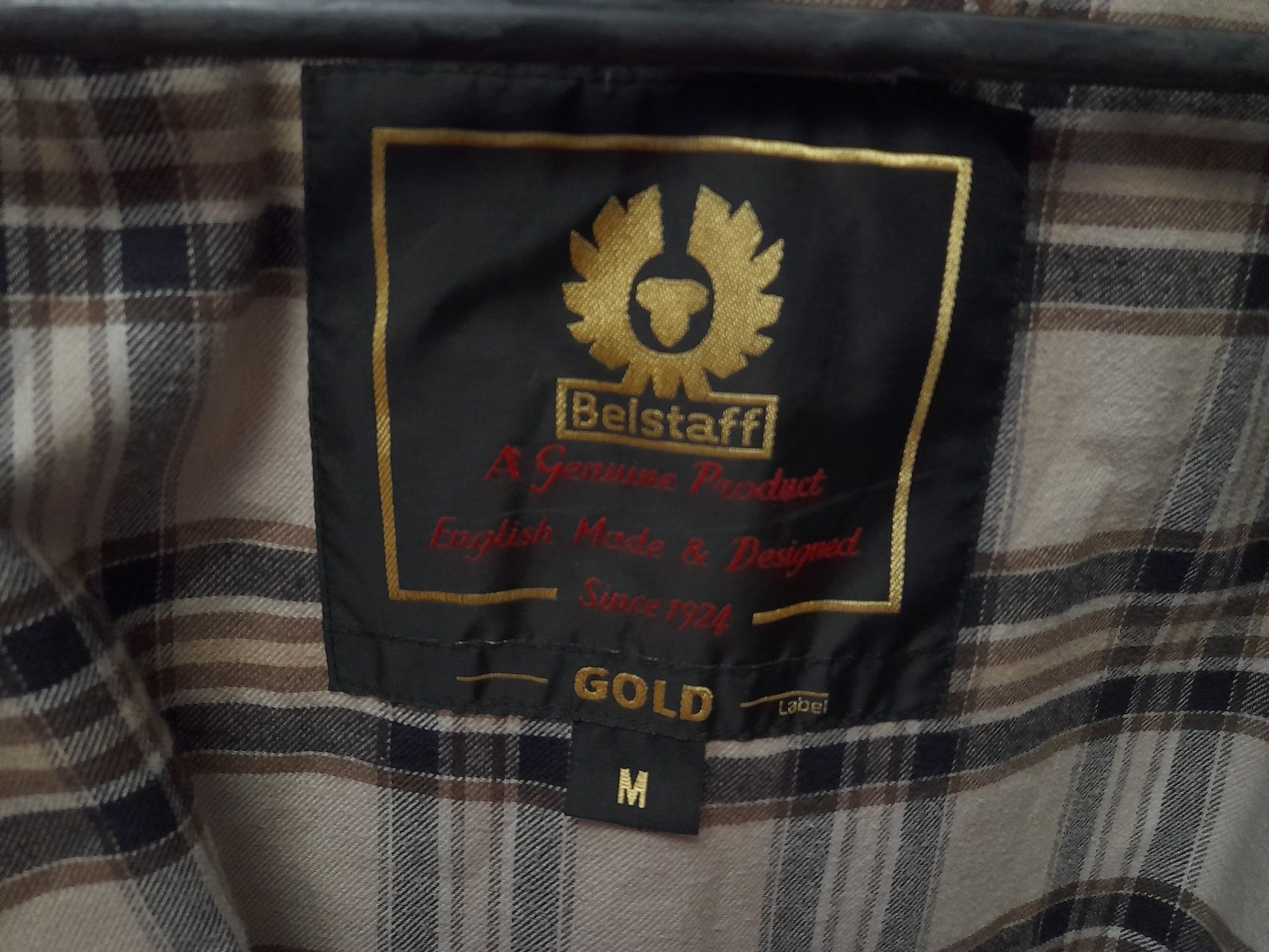 Винтажная ваксовая мото куртка Belstaff Gold 100% хлопок, М