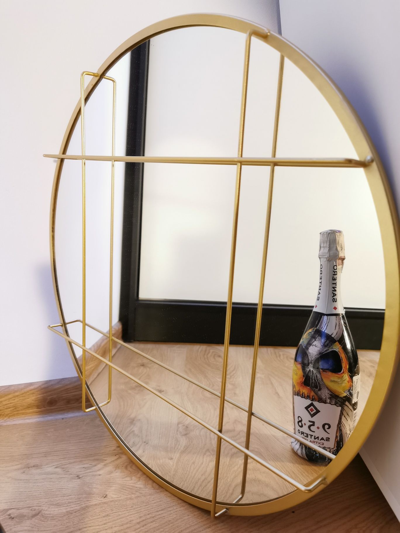 Okrągłe Ścienne Lustro Złote wall mirror GOLD Melinera  50cm