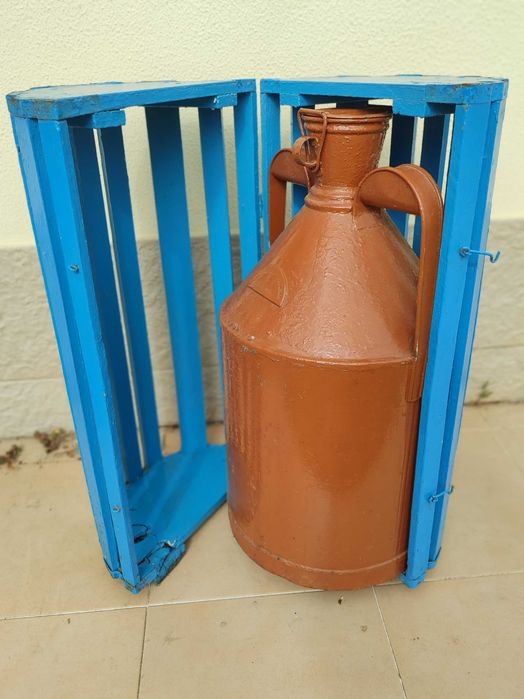 Talha / Bilha de azeite grande e antiga com caixa de transporte