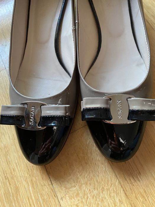 Baleriny czółenka skórzane Sagan