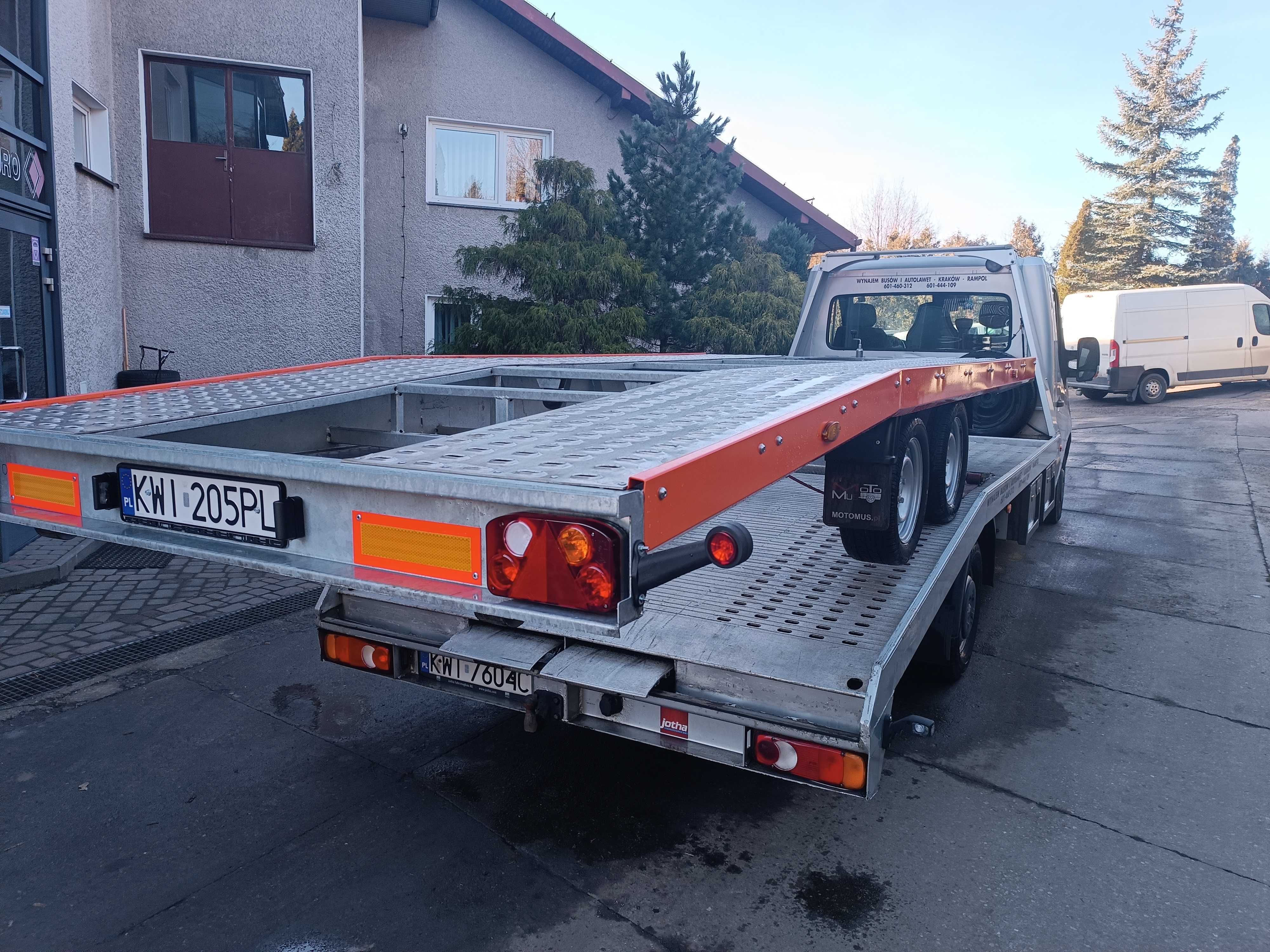 wynajem przyczepa laweta  autolaweta bez limitu kilometrów