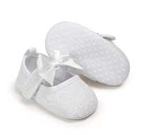 Białe buciki niemowlęce białe niechodki na chrzest 0-6 m