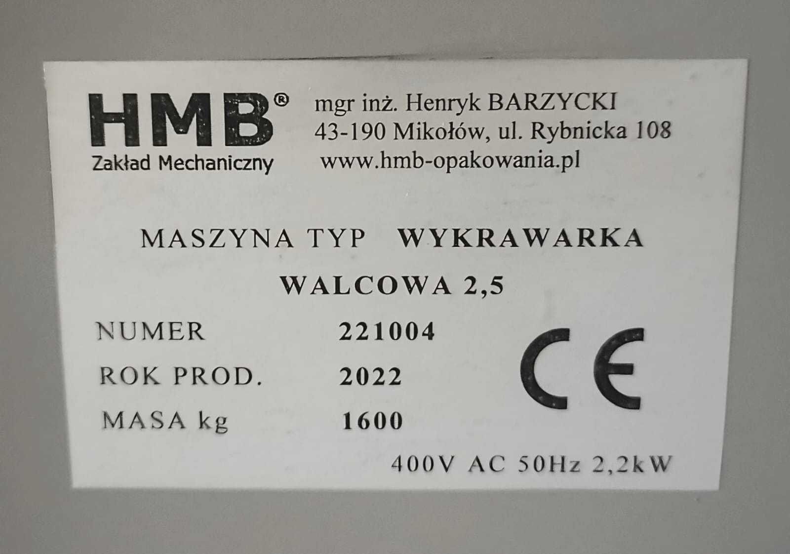 Wykrawarka walcowa HMB 2500 mm